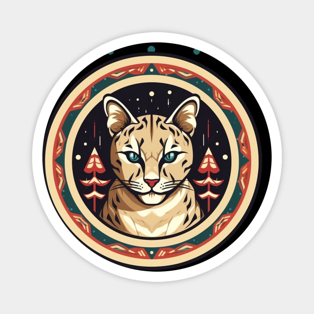 Ocelot in Ornament, Love Cats Magnet by logiamerch